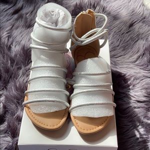 Silver Little girl sandals
